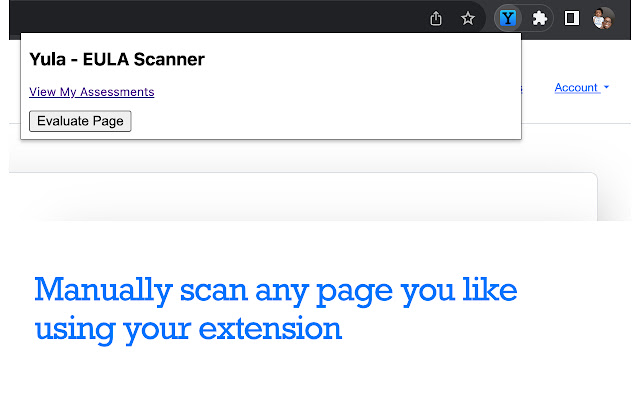 Yula Scan Chrome Extension Interface